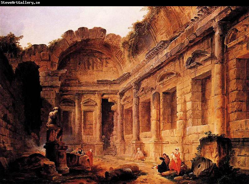 Hubert Robert Dimensions and material of painting